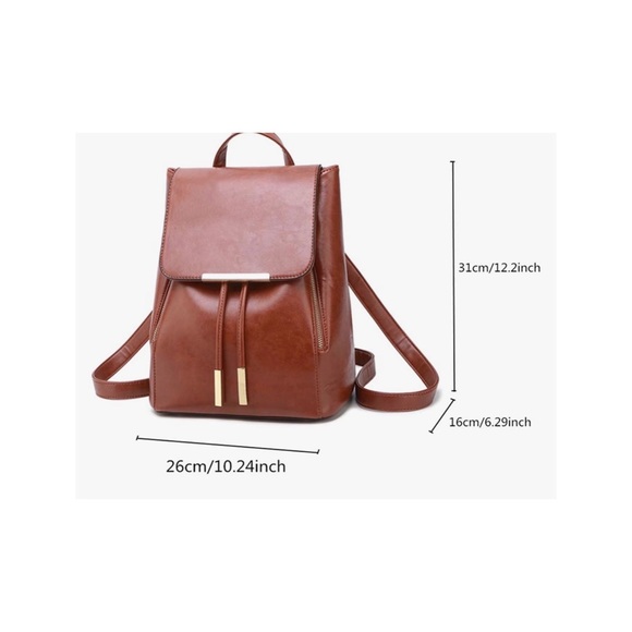 Artificial Leather Backpack, Yellow Gold Hardware - Picture 2 of 13